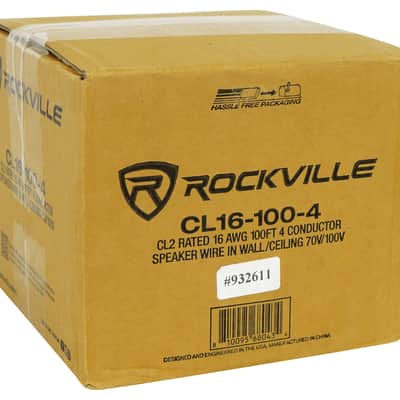 Rockville CL16-100-4 CL2 Rated 16 AWG 100' 4 Conductor Speaker Wire In Ceiling image 5