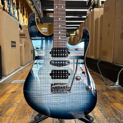 Suhr Modern Plus Electric Guitar Faded Trans Whale Blue Burst w/Padded Gig Bag image 1