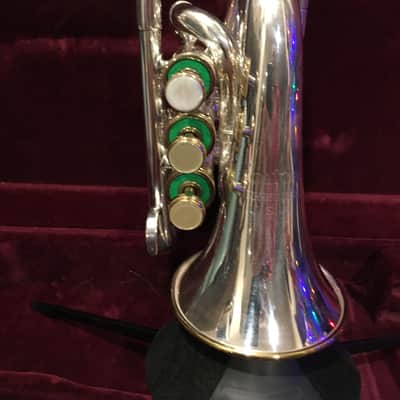 Ultra Rare  Silver with Gold Accents 1971 Holton c-150 Pocket Cornet/Trumpet image 4