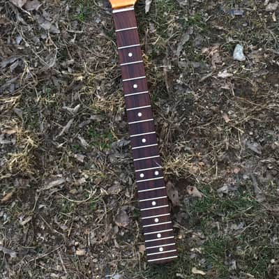 Custom Lefty Aged Loaded Relic Fender Lic. Strat Guitar Neck Amber Nitro Nickel Tuners image 1