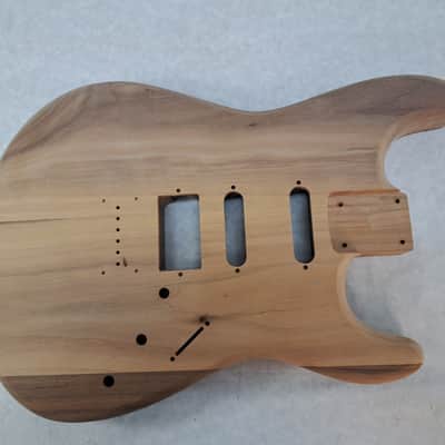 Unfinished Walnut HSS Hardtail guitar body - fits Fender Strat Stratocaster necks J2159 image 1
