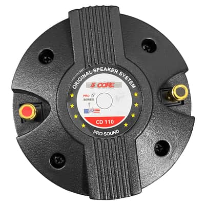 5 CORE Horn Speaker Tweeter Compression Driver 1.75 Inch Titanium Voice Coil 220W Peak 8 Ohm 110 Watts RMS Loud 105dB 18 Oz 110mm Magnet- Screw-on Thr image 1