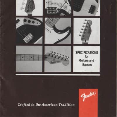 Fender Owner’s Manual and Specifications for Guitars and Basses 1994 image 6