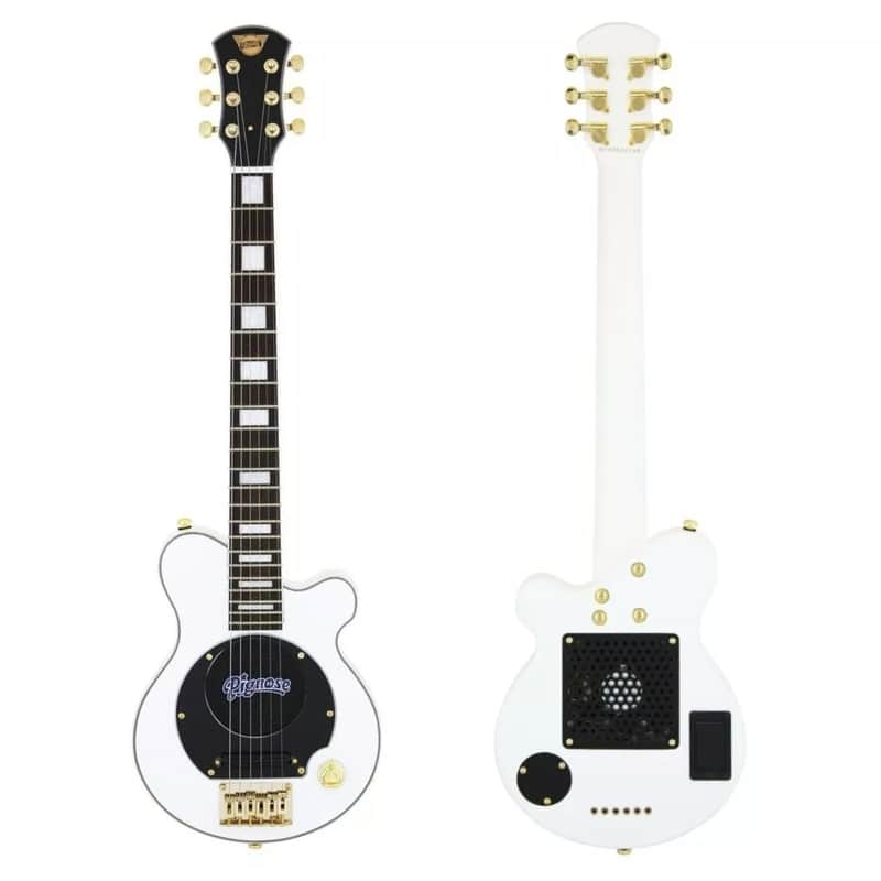 Pignose PGG-259-WH Basswood Body Bolt-On Maple Neck Mini/Travel Built-In Amp 6-String Electric Guitar w/Gig Bag image 1