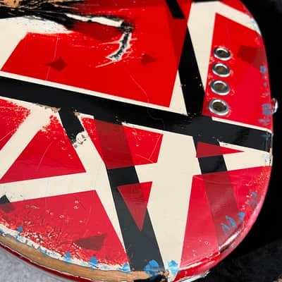 Custom made Frankenbass Wolfgang Van Halen Frankenstein Bass Musikraft Neck Frankenstrat - Red/White/Black image 8