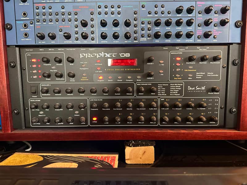 Dave Smith Instruments Prophet 08 PE Desktop 8-Voice Desktop Synthesizer 2012 - 2016 - Black with Wood Sides image 1