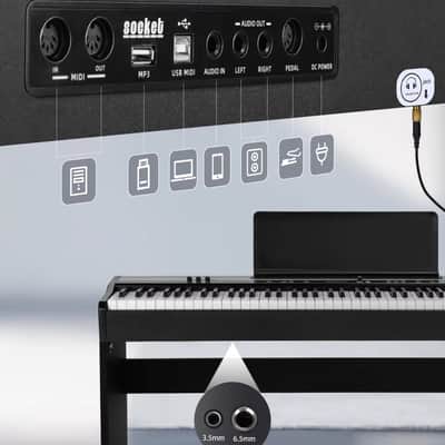 D5 Portable 88-Key Digital Piano | Weighted Hammer Action Keyboard with 3 Pedals, USB/MIDI – For Adults & Kids image 4