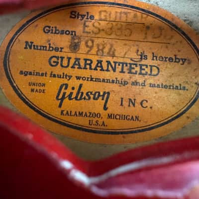 Premium Vintage 1967 Gibson ES-335 TDC Cherry Red Electric Guitar (Serial #898471) image 9