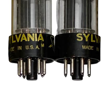 Sylvania Matched Pair Sylvania 6SN7GTB Chrome Top - 1956 Vintage NOS - USA 1956 - Black Plate image 5
