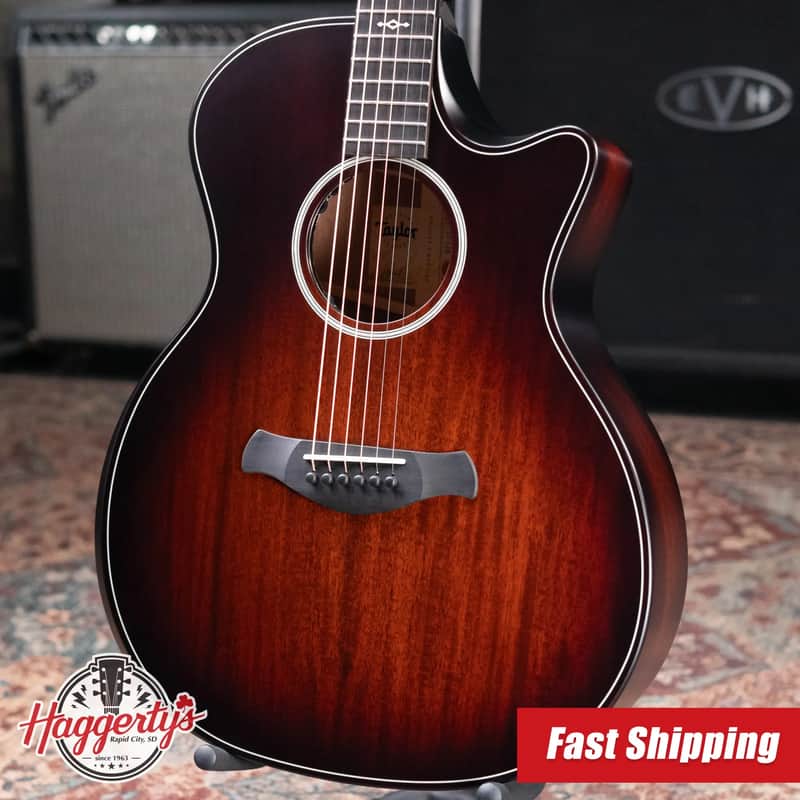 Taylor Next Generation Builder's Edition 324ce Grand Auditorium Acoustic/Electric Guitar - Tobacco Kona Burst with Hardshell Case image 1