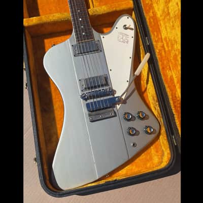 1965 Gibson Firebird III - Silver Mist Poly - RARE! Wide Nut, Non-Reverse Headstock - Original Vintage Custom Color Electric Guitar - 1 of 1? WOW! image 14