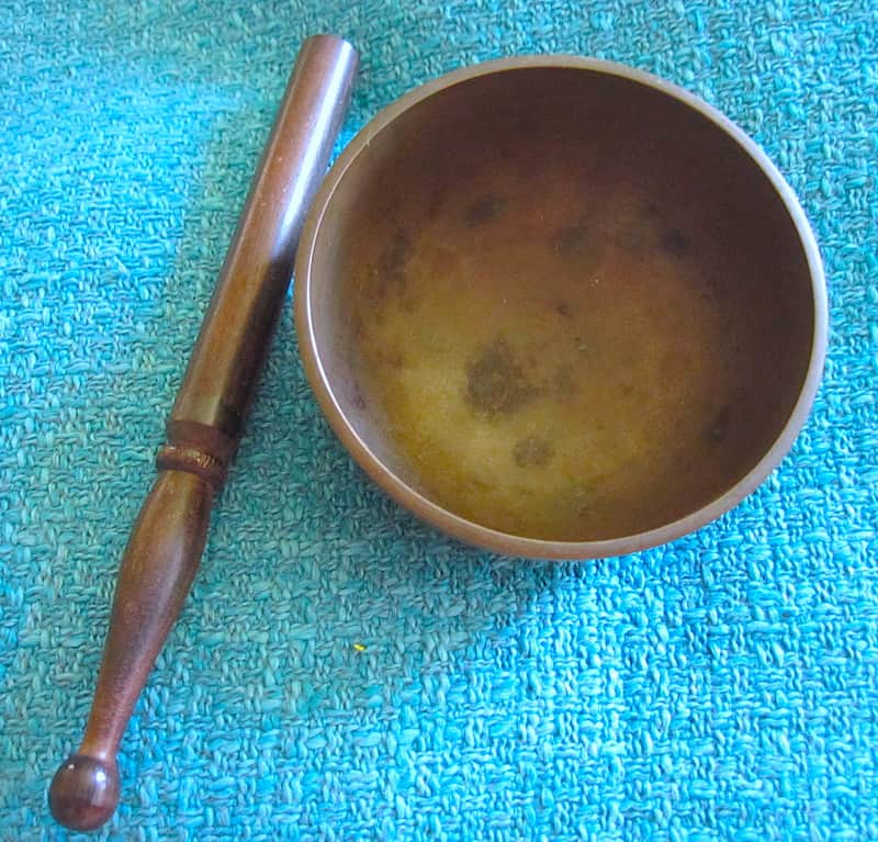 Japanese Rin Singing Bowl Cup Chime with Striker - Vintage image 1