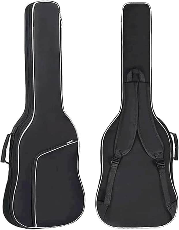 Bass Guitar Bag Gig Bag 0.35 inch Backpack Padded Soft Case Padding Black Electric Bass Case with Back Hanger Loop and Neck Strap image 1