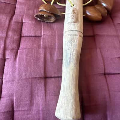 Nutshell Shaker Percussion Nigerian Style Uyot Seed Rattle on Handle image 3