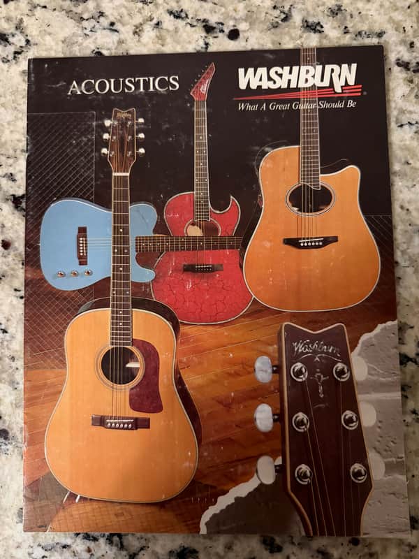 Washburn Catalog Flyer 80s-90s SBF24 SBT21 SBS20 ea20 ea30 Mandolin Banjo Crackle image 1