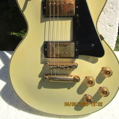 Orville LPC-75 Les Paul Custom Guitar, Japan, White, Gig Bag image 2