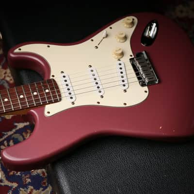 1995 Fender American Stratocaster Matching Headstock Burgundy Mist image 12