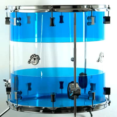 Pork Pie Percussion 4-Piece Custom Drum Set in Clear/Blue Acrylic image 3