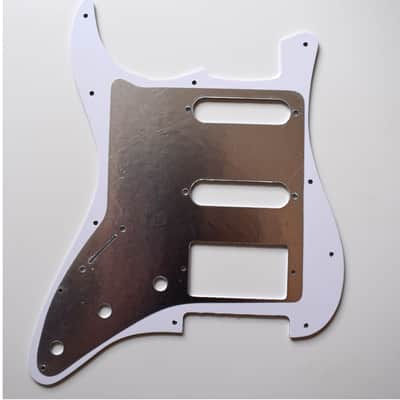 White Stratocaster SSH Pickguard , 3ply 11holes image 3