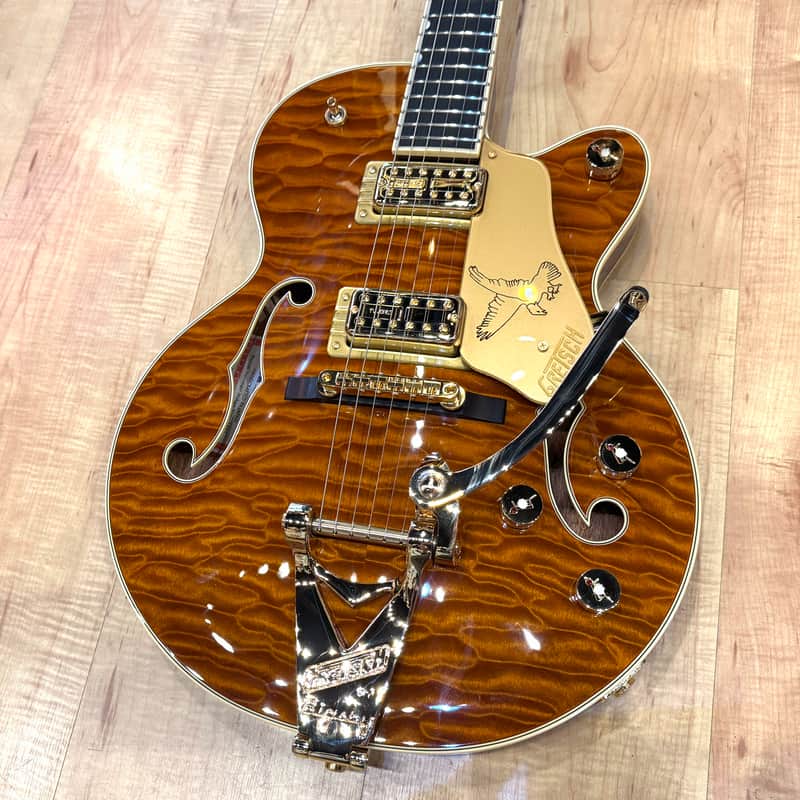 Gretsch Limited Edition Falcon Center Block Jr. with Bigsby Quilted Maple Top 2025 - Roundup Orange image 1