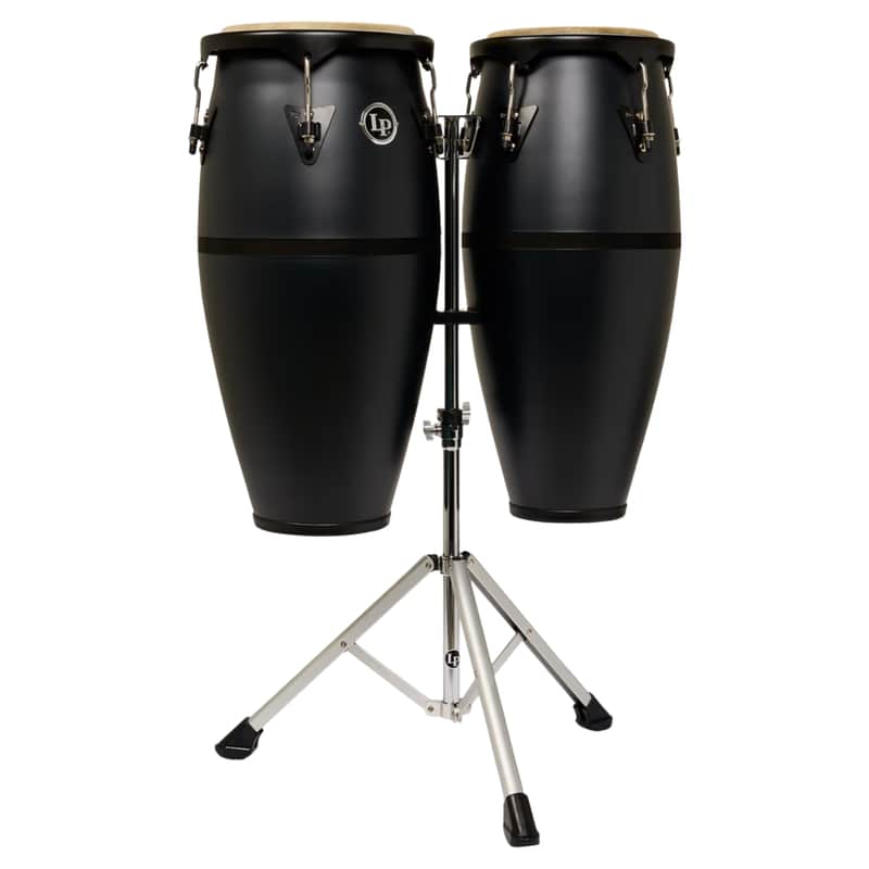 LP Discovery II Ultralight 10" and 11" Conga Set w/ Aluminum Stand, Onyx image 1