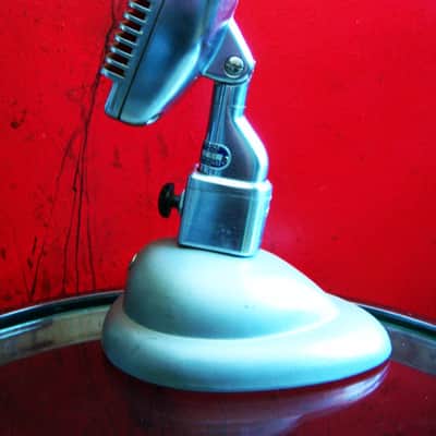 Vintage 1950's Shure 51 dynamic Microphone w A84B adapter & Shure S-36 mic stand DISPLAY Nat King Cole image 13