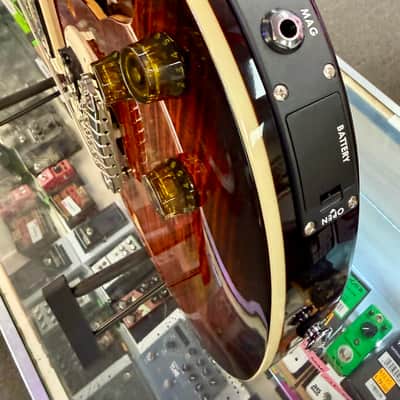 PRS SE Flat Back Hollowbody I Piezo, Orange Tiger Smokeburst with Gig Bag image 9