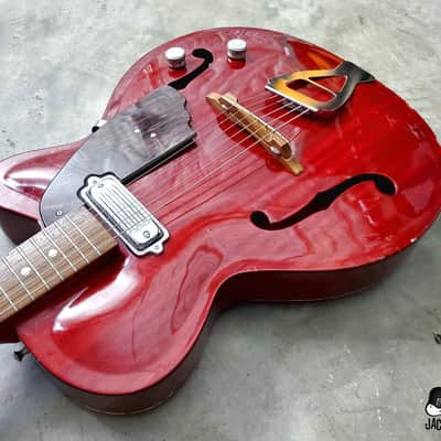 RARE Julio Giulietti  Model A2 Italian Semi-Hollow Jazzbox Electric Guitar w/ OHSC! (1962, Cherry) image 8