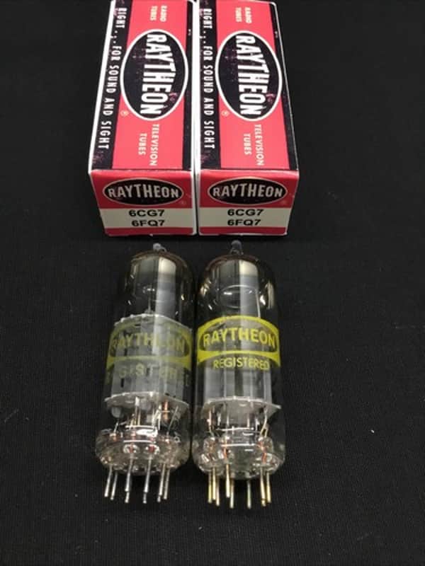 Matched Pair RAYTHEON Japan 6CG7 6FQ7 Vintage Audio VACUUM TUBES 8.9237 image 1