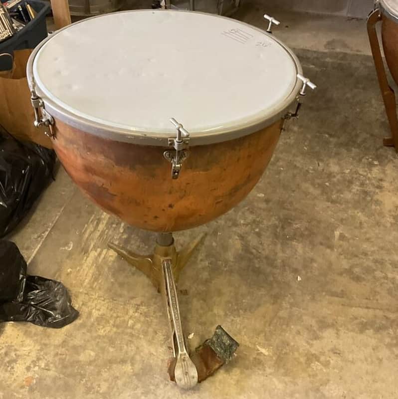 26" Vintage WFL Drum Co Concert Grand Pedal Timpani - Copper 25" image 1