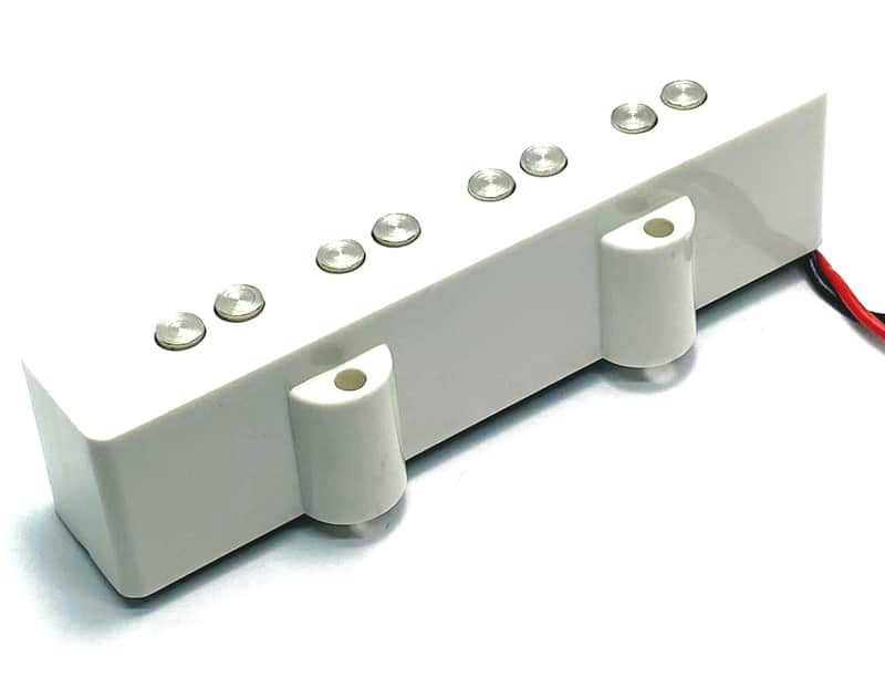 Dragonfire Standard Jazz Bass Bridge Pickup, 4-String J Bass Guitar Passive Ceramic Bridge ~ White image 1