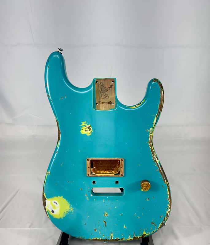 Warmoth Strat Style Electric Guitar Body - Custom Washed Blue image 1