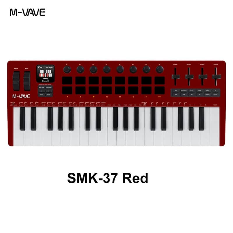 M-vave SMK-37 PRO 37 key Keyboard MIDI Controller with 16 RGB Pads M-vave SMK-37 PRO 37 key Keyboard MIDI Controller with 16 RGB Pads