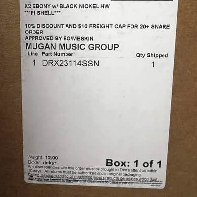 DW 3.14" x 14" Collector's Series Maple Pi Snare Drum - Ebony w/ Black Nickel Hardware image 7