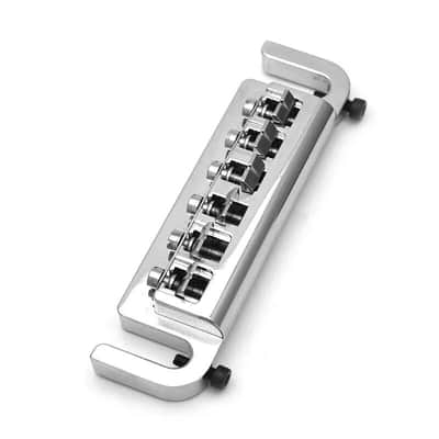 Les Paul SG Style Electric Guitar Roller Saddle Bridge Tailpiece, Chrome image 3