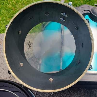 90's-00's Premier Teal/Silver Duco 6PC Drum Set image 14
