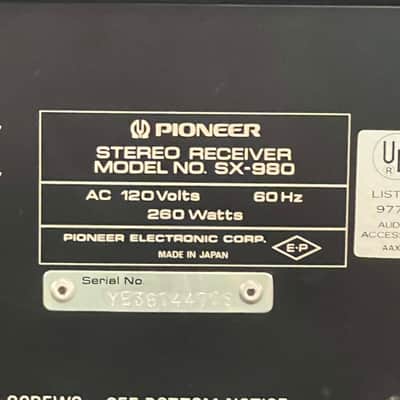 Pioneer SX-980 80-Watt Stereo Solid-State Receiver image 9