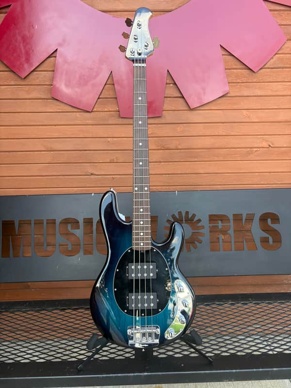 Ernie Ball Music Man StingRay 4 HH with Rosewood Fretboard - Trans Blue image 1