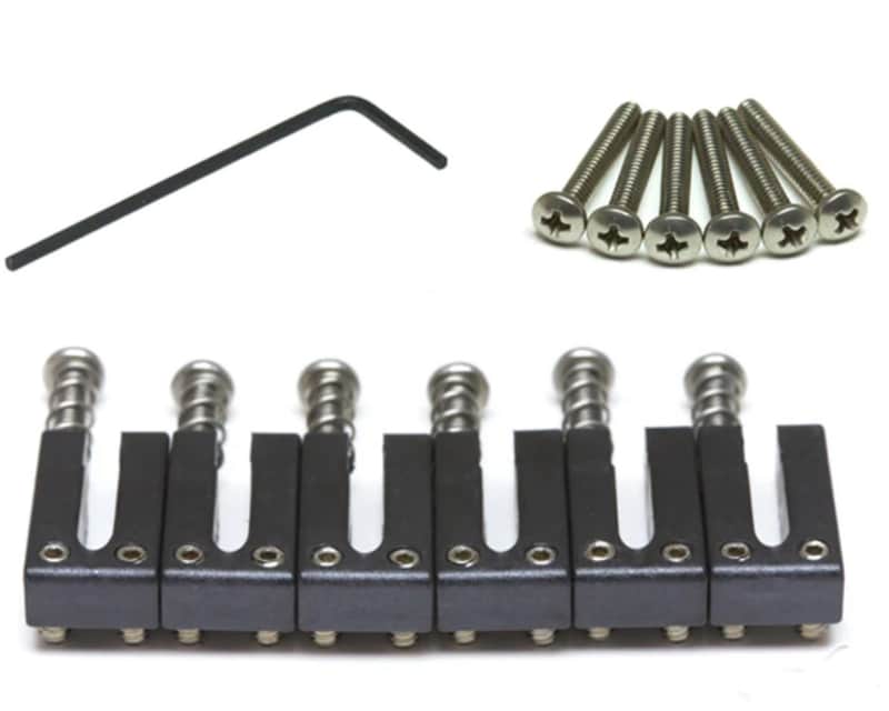 Graph Tech String Saver Elite 6-Saddle Set for Strat/Tele, 2-1/16" Spacing image 1