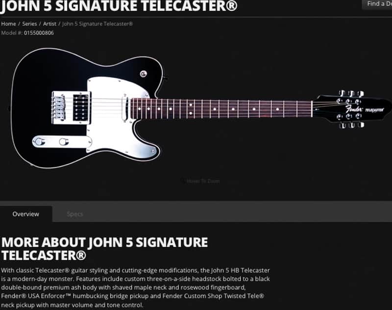 Fender John 5 Telecaster