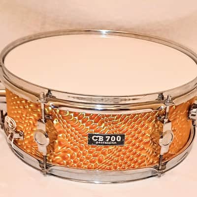 CB 700 VINTAGE MAHOGANY SNARE DRUM WRISTWATCH LUGS 80's - TANGERINE SATIN - FREE SHIP TO C-USA! image 1