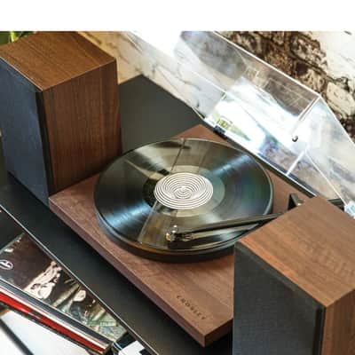 Crosley C62C 2 Speed Bluetooth Turntable Record Player with Built-in Speakers, Walnut-NEW image 9