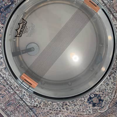 Ludwig No. 400 Supraphonic 5x14" 10-Lug Aluminum Snare Drum with Pointed Blue/Olive Badge 1969 - 1979 - Chrome-Plated image 9