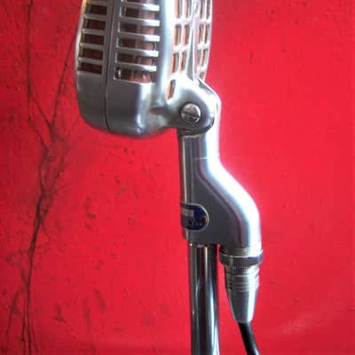 Vintage 1940's Shure 737A crystal microphone Satin Chrome w cable and data sheet image 7