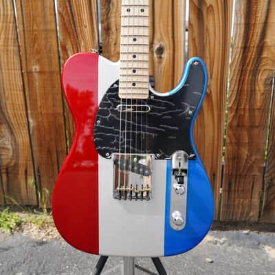 G&L USA CUSTOM SHOP ASAT Classic Red,White,Blue Metal Flake 6-String Electric Guitar w/ Case (2024) image 7