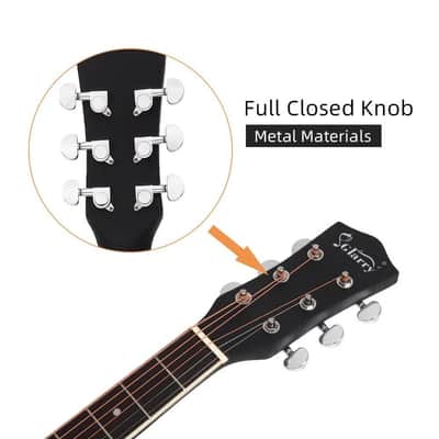 Have one to sell? Sell one like this Sell something else  Share Glarry 41" Full Size Adult 6 Strings Cutaway Folk Acoustic Guitar With Bag Black image 4