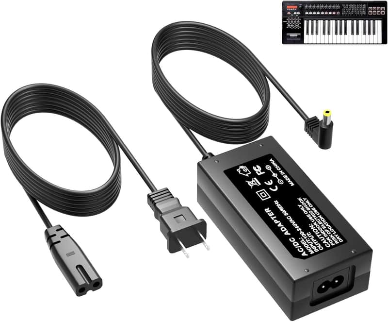 9V Charger for Roland PSB-120 Digital Keyboard Compatible Models: Roland PSB-120, PSB-1U, ACB-120, ACF-120, ACK-120, ACI-120, VG-99, GT-10, SPD-SX, AX-09, FA-06 Power Adapter Cable image 1