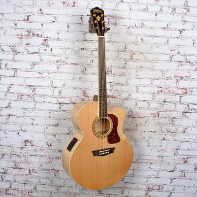 Washburn - J40SCE Heritage 40 Series Jumbo - Acoustic-Electric Guitar - Natural - USED image 7