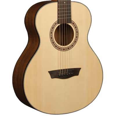Washburn AGM5K Apprentice G-Mini 5 Grand Auditorium Acoustic Travel Guitar with Gig Bag, Natural image 5