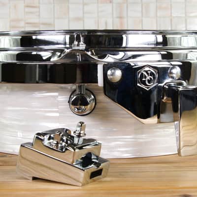 Click Custom 8ply Maple 4x10 Pancake Tom Tom White Ripple image 4
